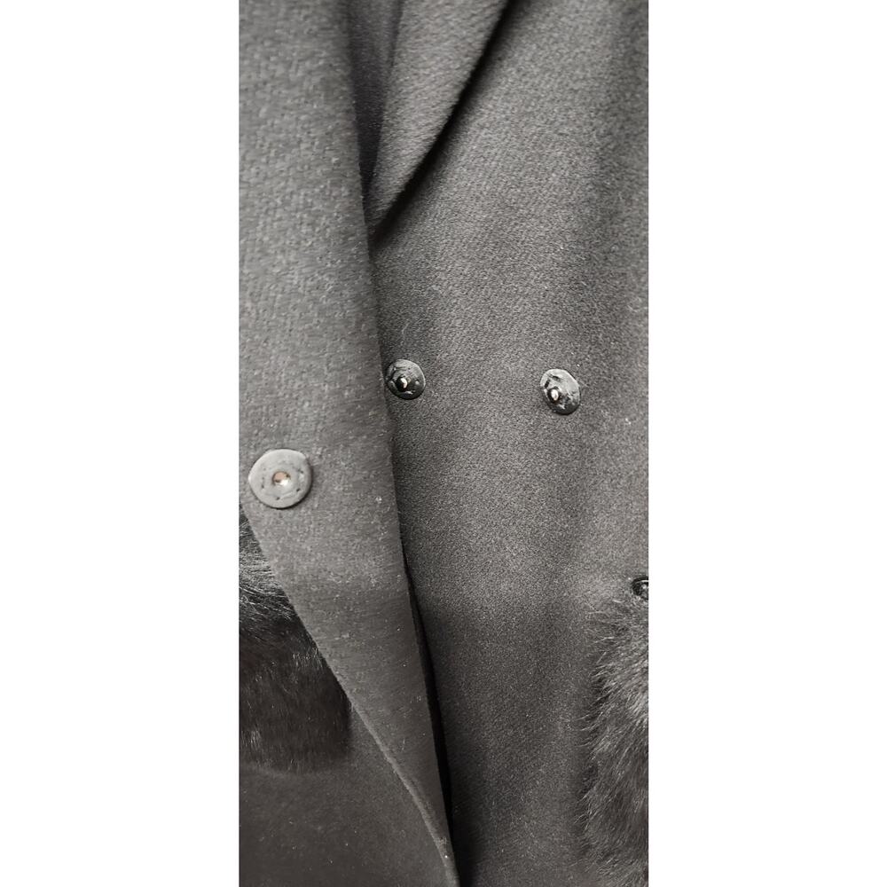 Kobi Halperin Women's Channing Genuine Shearling Trim Black Wool Blend Coat, Sm - Picture 7 of 15